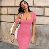 Women Dresses Spring and Summer Sexy Backless Short Sleeve Dress