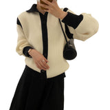 Women Knitted Cardigan Autumn and Winter Stand Collar Loose Cardigan Knitted Coat