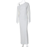 Women Dresses Spring Sexy Loose Long off-the-Shoulder Dress