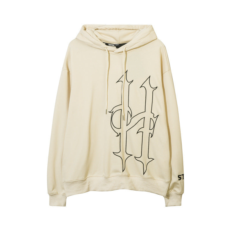 Men Hoodie Cross Embroidered Hoodie Men and Women Couple Oversize