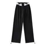 Women Sweatpants Retro Straight-Leg Pants Suit Pants