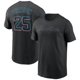MLB T-Shirts MLB Marlins T-Shirts Baseball T-Shirts Printed Short Sleeves