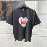 Mens T-shirts Saint Michael 25SS LOVE Vintage Washed Old Short Sleeve T-Shirt