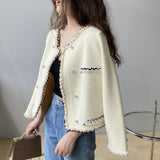 Women Cardigan Sweater Autumn Knitted Short Coat Slim-Fit Cardigan Long Sleeve Coat 2ta07