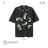 American vintage street T-shirt pure cotton retro men's and women's summer loose