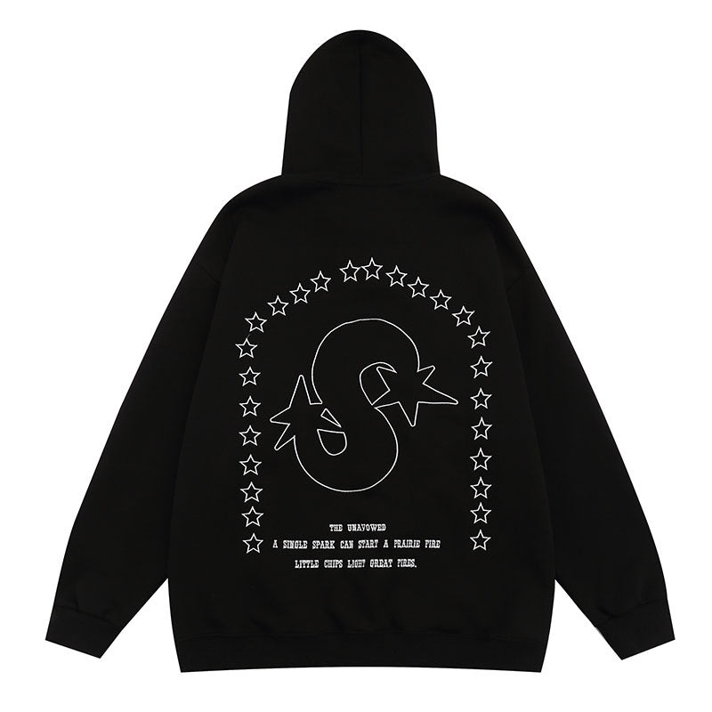 Men Hoodie Gothic Hip Hop Retro Loose Zip Coat
