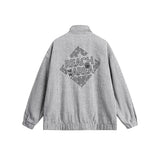 Unisex Jacket Autumn Striped Embroidered Jacket