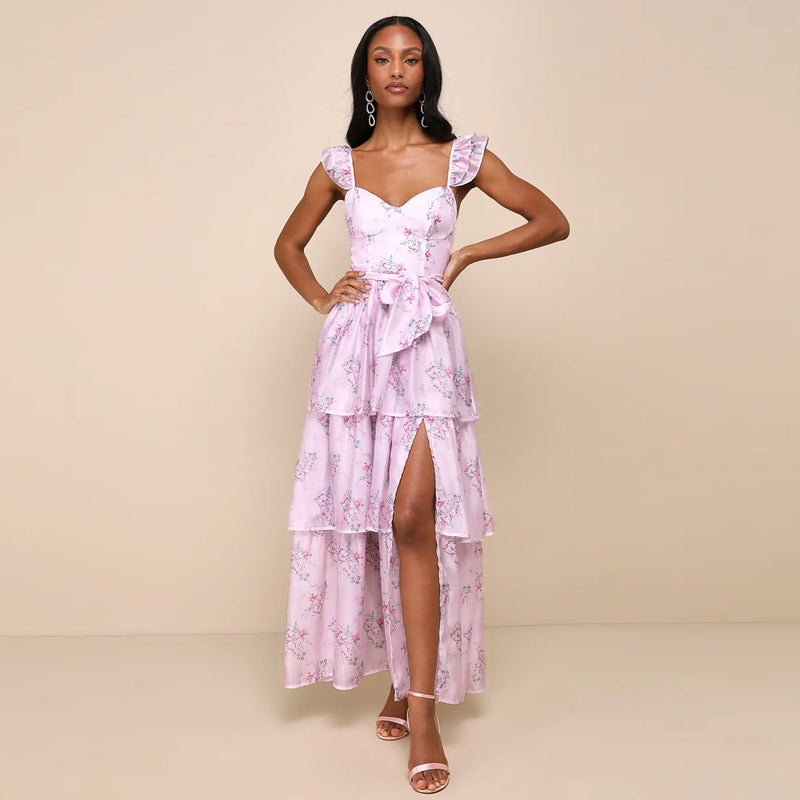 Women Dresses Beach Dress Printed Maxi Dress Backless Dress Sexy (Lbk0409)