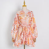 Women Dresses Spring Retro Long Sleeve Dress Skirt (Qymy0409)