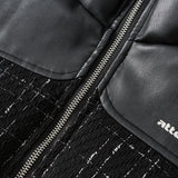 Unisex Winter Cotton Coat PU Leather Stand-up Collar down Jacket Retro Loose down Jacket