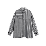 Unisex Jacket Autumn Striped Thick Shirt