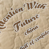 Unisex Winter Cotton Coat Letter Embroidered Stand Collar Cotton-Padded Clothes Vintage Gourd Cotton-Padded Clothes