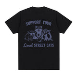Support Local Street Cats Raccoon Opossum Meme T Shirt Men