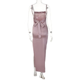 Women Dresses Summer Sexy Backless Slim Fit Split Sling Dress
