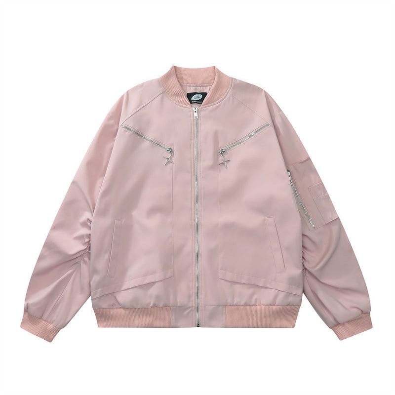 Men Jacket Coat Men's Zipper Decorations Pilot Coat Spring and Autumn