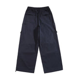 Men Sweatpants Velcro Pocket Wide-Leg Overalls Loose Casual Pants Trousers