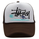 Stussy Hat Printed Truck Mesh Cap Outdoor Surfing Casual Sun Hat