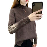 Women Knitted Pullover Sweater Autumn and Winter Turtleneck Loose Long Sleeve Sweater