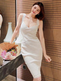 Women's Evening Dress Little Black Dress with Suspenders Gown