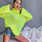 Women Knitted Sweater Long Sleeve Sexy Backless Cross Sweater Turtleneck Sweater