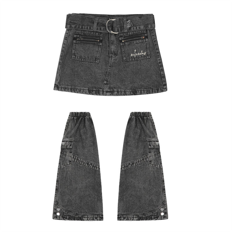 Women Skirt Hip Hop Denim Hip-Wrapped Skirt Skirt