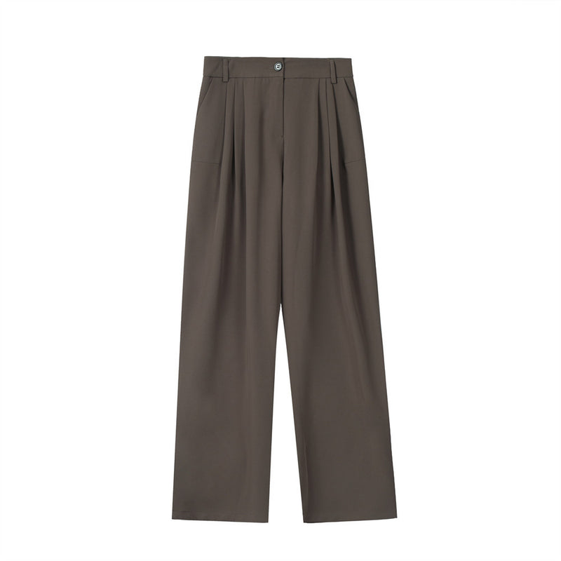 Men Sweatpants Comfort and Casual Suit Pants Men's Loose and Simple Straight-Leg Wide-Leg Pants