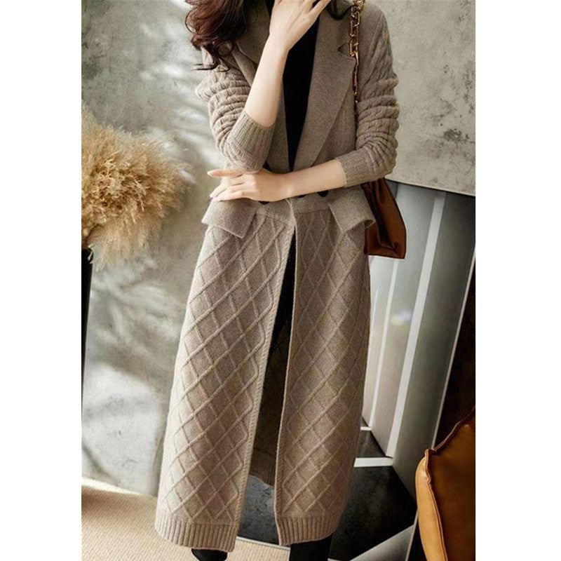 Women Knitwear Fall/Winter Long Knitted Cardigan