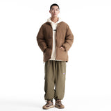 Unisex Winter Cotton Coat Stand Collar down Jacket Japanese-Style Retro Pockets down Jacket