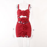 Women Dresses Hollow Dress Sexy Slim-Fit Suspender Skirt