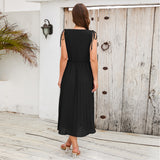 Women Date Dress Summer Pleated Skirt Dress plus Size