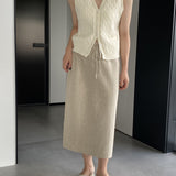 Women Knitted Skirt Autumn and Winter Simplicity Skirt Straight Skirt