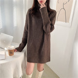 Women Knitwear Autumn and Winter Turtleneck Mid-Length Sweater