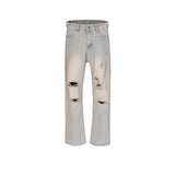 MIJKO Men's Vintage Pants MIJKO Men's Clothing Women's Wash Water Old Trousers Slightly Stretched Jeans