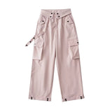 Women Sweatpants Multi-Pocket Cargo Pants Loose Casual Trousers