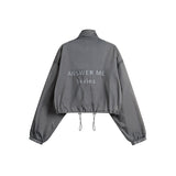 Unisex Jacket Stand Collar Jacket Sun Protection Top Women's Short Sports Jacket