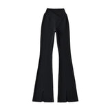 Women Sweatpants Spring Bell-Bottom Pants Solid Color Trousers