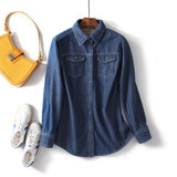 Women Jacket Autumn Winter Retro Denim Shirt Women Loose and Warm Coat
