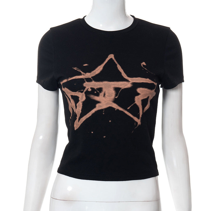 Women T-shirt 44052 Summer round Neck Pullover Short Sleeve Casual Top T-shirt