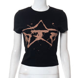 Women T-shirt 44052 Summer round Neck Pullover Short Sleeve Casual Top T-shirt