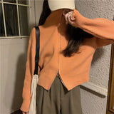 Women Knitwear Spring and Autumn Zipper Sweater Coat Knitted Cardigan Top