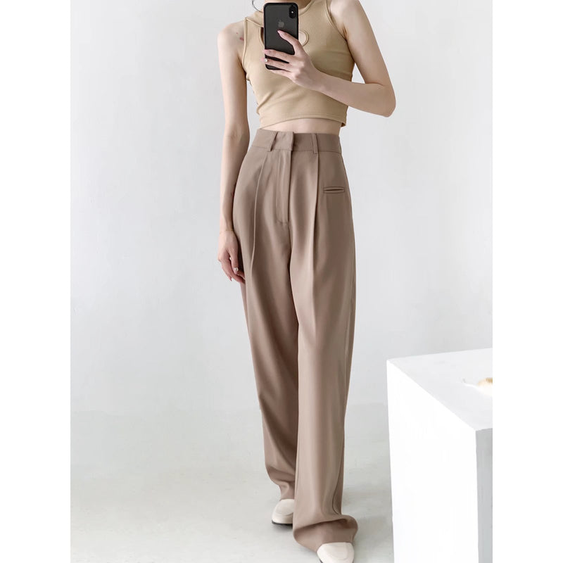 Women Sweatpants Spring and Autumn Baggy Straight Trousers Casual Wide-Leg Pants
