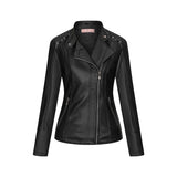 Red Leather Jacket Autumn and Winter Wear PU Leather Jacket Leather Coat