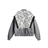 Unisex Jacket Autumn Embroidery Stitching Pu Jacket