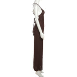 Women Dresses Summer Sling Backless Dress (Bla0420)