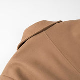 Women Coats Spring Long Woolen Coat Double Breasted Tie-Front Top