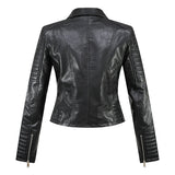 Women Leather Jacket Women's Zipper Leather Jacket Women's PU Leather Jacket Women's Short Coat