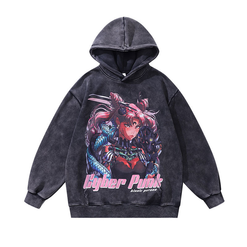 Men Hoodie Retro Washed Couple Hoodies