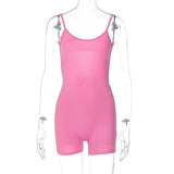 Women Jumpsuit Spring and Summer Sexy Slim Fit Backless Suspender Jumpsuit (Hawthaw0412)
