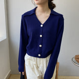 Women Cardigan Sweater Lapel Cardigan Coat Autumn Sweater Coat 8t8185