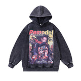 Men Hoodie Cartoon Print Couple Hooded Top